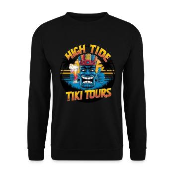 Tiki Kultur Maori Maske für einen Tkik Fans - Unisex Pullover - Schwarz - Vorne - Alina (178cm) & Michal (187cm)