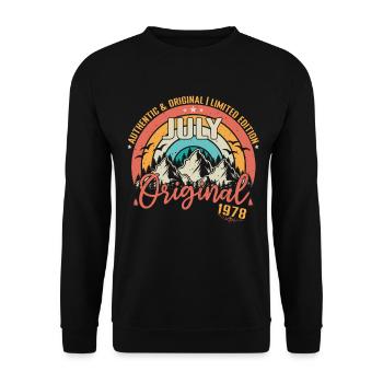 July 1978 July Anniversary 1978 July - Unisex Sweatshirt - black - Front - Alina (178cm) & Michal (187cm)
