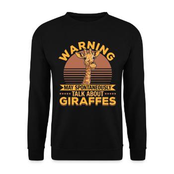 Giraffe Animal Warning May Spontaneously - Unisex Sweatshirt - black - Front - Alina (178cm) & Michal (187cm)