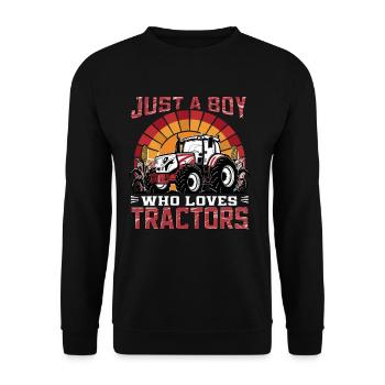 Traktor Landmaschine Schlepper Trecker - Unisex Pullover - Schwarz - Vorne - Alina (178cm) & Michal (187cm)