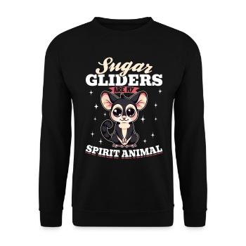 Funny Sugar Glider Animal Sugar Gliders - Unisex Sweatshirt - black - Front - Alina (178cm) & Michal (187cm)