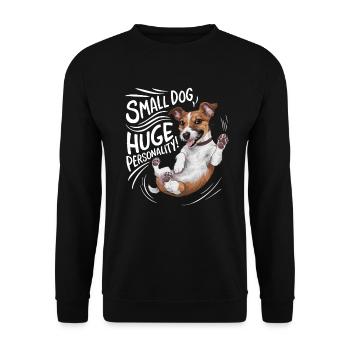 Foxterrier Hund Small Dog With Huge Personality - Unisex Pullover - Schwarz - Vorne - Alina (178cm) & Michal (187cm)