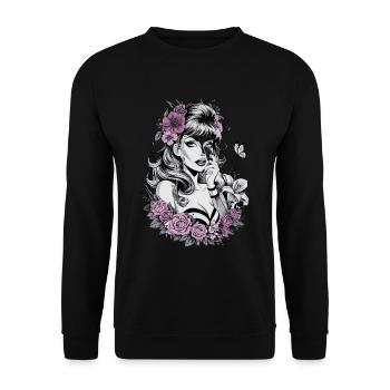 Floristin für eine Floristin - Unisex Pullover - Schwarz - Vorne - Alina (178cm) & Michal (187cm)