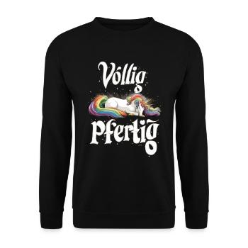 Saufendes Einhorn Völlig Pfertig Design für eine - Unisex Pullover - Schwarz - Vorne - Alina (178cm) & Michal (187cm)