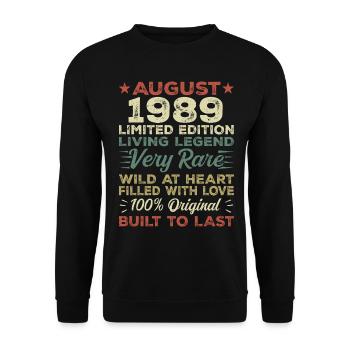 August 1989 - Gift Idea for August 1989 - 1989 - Unisex Sweatshirt - black - Front - Alina (178cm) & Michal (187cm)