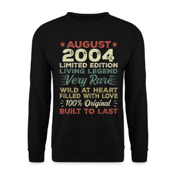 Août 2004 - Idée cadeau pour Août 2004 - 2004 - Sweat-shirt Unisexe - noir - Devant - Alina (178cm) & Michal (187cm)
