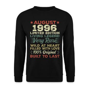 August 1996 - Gift idea for August 1996 - 1996 - Unisex Sweatshirt - black - Front - Alina (178cm) & Michal (187cm)