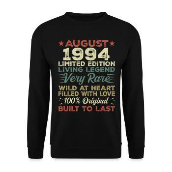 August 1994 - Geschenkidee Für August 1994 - 1994 - Unisex Pullover - Schwarz - Vorne - Alina (178cm) & Michal (187cm)