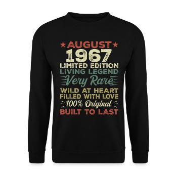 August 1967 - Gift idea for August 1967 - 1967 - Unisex Sweatshirt - black - Front - Alina (178cm) & Michal (187cm)