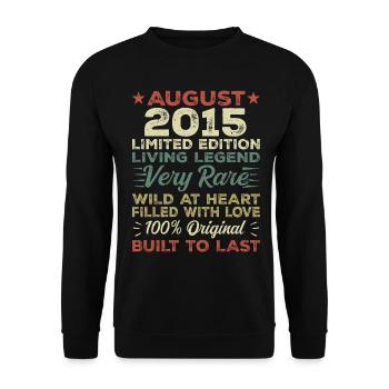 August 2015 - Geschenkidee Für August 2015 - 2015 - Unisex Pullover - Schwarz - Vorne - Alina (178cm) & Michal (187cm)