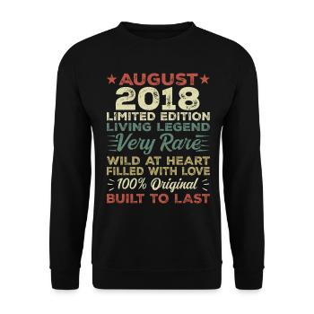 August 2018 - Geschenkidee Für August 2018 - 2018 - Unisex Pullover - Schwarz - Vorne - Alina (178cm) & Michal (187cm)