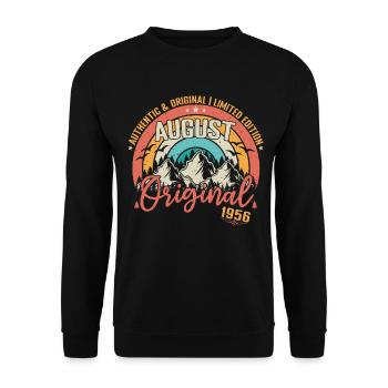 August 1956 August birthday 1956 August - Unisex Sweatshirt - black - Front - Alina (178cm) & Michal (187cm)