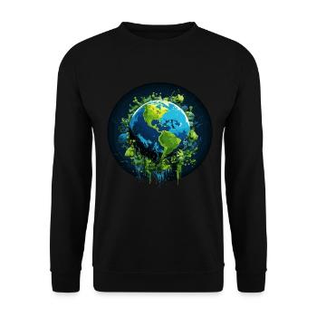 Respektier Muttererde Unseren Planeten Natur - Unisex Pullover - Schwarz - Vorne - Alina (178cm) & Michal (187cm)