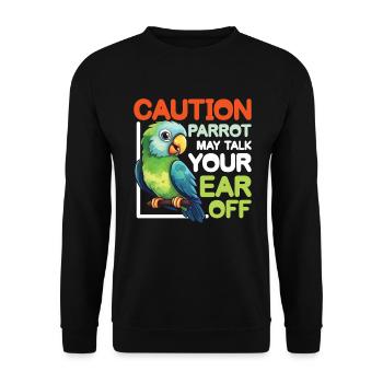 Parrot May Talk Your Ear Off - Unisex Pullover - Schwarz - Vorne - Alina (178cm) & Michal (187cm)
