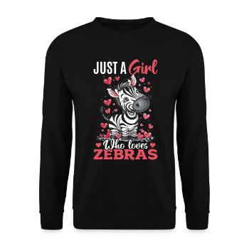 Funny Zebra Animal Just A Girl Who Loves Zebras - Unisex Sweatshirt - black - Front - Alina (178cm) & Michal (187cm)
