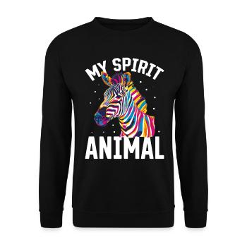 Funny Zebra Animal my spirit animal - Unisex Sweatshirt - black - Front - Alina (178cm) & Michal (187cm)