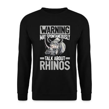 Avertissement d’animal rhinocéros drôle - Sweat-shirt Unisexe - noir - Devant - Alina (178cm) & Michal (187cm)