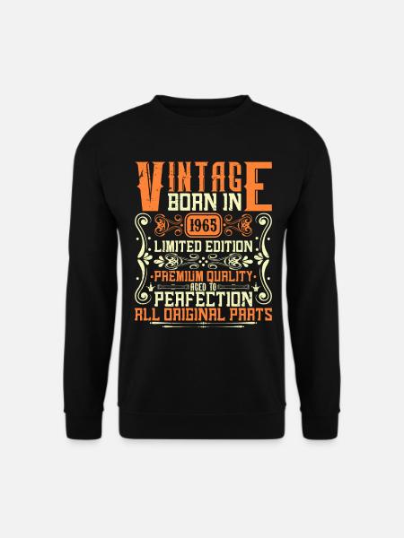 1965 Jahrgang 1965 - Baujahr 1965 Geburtstag 1965 - Unisex Pullover - Schwarz