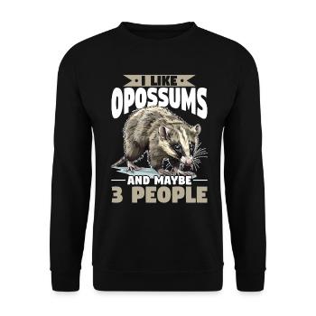 Opossum Animal I Like Opossums And Maybe 3 People - Unisex Pullover - Schwarz - Vorne - Alina (178cm) & Michal (187cm)