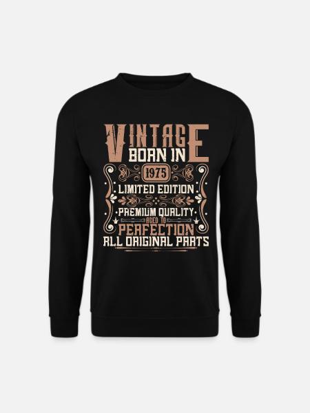 1975 Syntymäpäivä Vuosikerta 1975 Syntynyt Vintage 1975 - Unisex svetaripaita - musta
