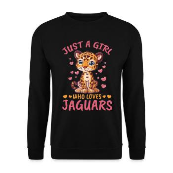 Drôle d’animal jaguar juste une fille qui aime les jaguars - Sweat-shirt Unisexe - noir - Devant - Alina (178cm) & Michal (187cm)