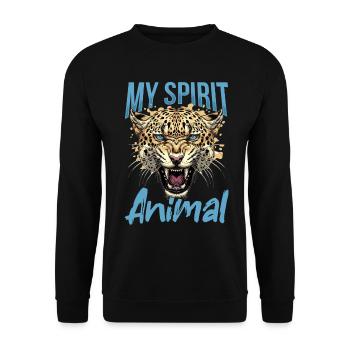 Drôle de Jaguar Animal mon animal spirituel - Sweat-shirt Unisexe - noir - Devant - Alina (178cm) & Michal (187cm)