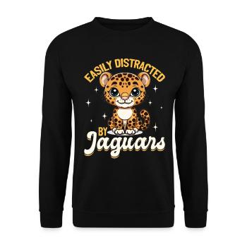 Drôle d’animal jaguar facilement distrait par les jaguars - Sweat-shirt Unisexe - noir - Devant - Alina (178cm) & Michal (187cm)