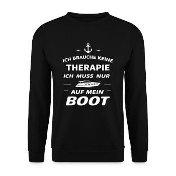 Ich Muss Nur Auf Mein Boot für einen - Unisex Pullover - Schwarz - Vorne - Alina (178cm) & Michal (187cm)