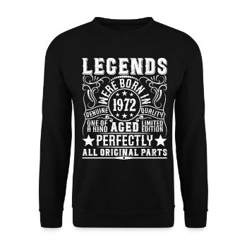 Légendaire Depuis 1972 Anniversaire 1972 Né en 1972 - Sweat-shirt Unisexe - noir - Devant - Alina (178cm) & Michal (187cm)