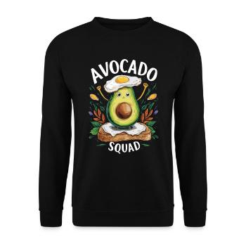 Funny Avocado Squad Breakfast Lover - Unisex Pullover - Schwarz - Vorne - Alina (178cm) & Michal (187cm)