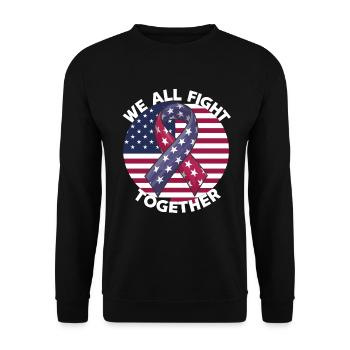 Gegen Krebs Patriotische Amerikanische Flagge - Unisex Pullover - Schwarz - Vorne - Alina (178cm) & Michal (187cm)