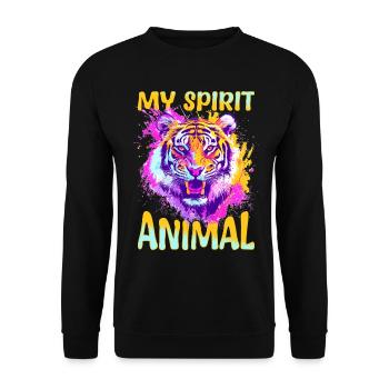 Drôle de tigre animal, mon animal spirituel - Sweat-shirt Unisexe - noir - Devant - Alina (178cm) & Michal (187cm)