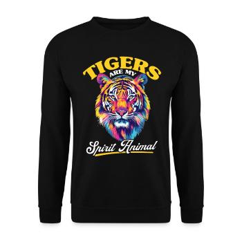 Drôle d’animal tigre Les tigres sont mon animal spirituel - Sweat-shirt Unisexe - noir - Devant - Alina (178cm) & Michal (187cm)