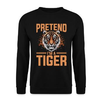 Funny Tiger Animal Pretend I'm A Tiger - Unisex Sweatshirt - black - Front - Alina (178cm) & Michal (187cm)