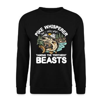 Pike Whisperer Taming the Toothiest Beasts - Unisex Pullover - Schwarz - Vorne - Alina (178cm) & Michal (187cm)