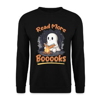 Teacher Halloween Ghost - Read More Booooks - Unisex Sweatshirt - black - Front - Alina (178cm) & Michal (187cm)