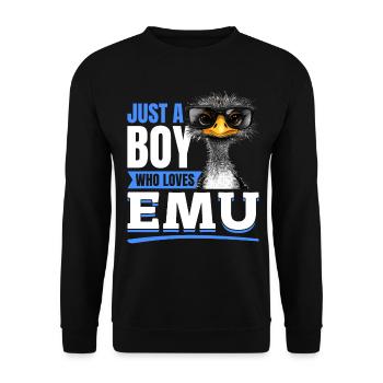 Funny Emu Animal Just A Boy Who Loves Emus - Unisex Sweatshirt - black - Front - Alina (178cm) & Michal (187cm)