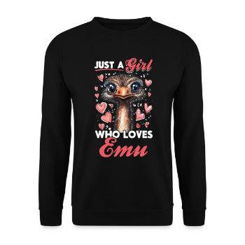 Funny Emu Animal Just A Girl Who Loves Emus - Unisex Sweatshirt - black - Front - Alina (178cm) & Michal (187cm)