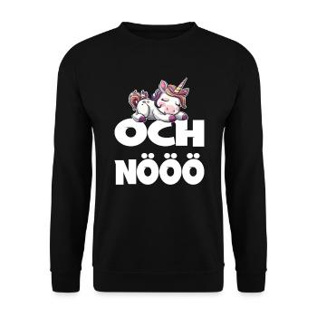 Och Nö Einhorn Keine Lust Faul Lustlos - Unisex Pullover - Schwarz - Vorne - Alina (178cm) & Michal (187cm)