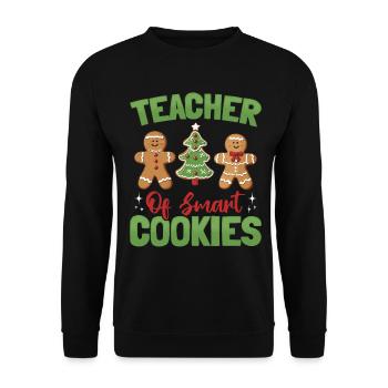 Christmas Gingerbread Teacher of Smart Cookies - Unisex Sweatshirt - black - Front - Alina (178cm) & Michal (187cm)