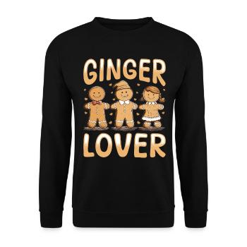 Funny Christmas Gingerbread Ginger Lover - Unisex Pullover - Schwarz - Vorne - Alina (178cm) & Michal (187cm)
