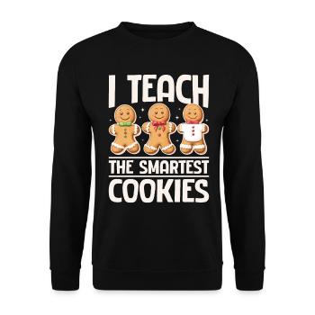 Christmas Gingerbread I Teach The Smartest Cookies - Unisex Pullover - Schwarz - Vorne - Alina (178cm) & Michal (187cm)