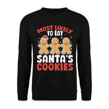 Le pain d’épice de Noël est le plus susceptible de manger le Père Noël - Sweat-shirt Unisexe - noir - Devant - Alina (178cm) & Michal (187cm)