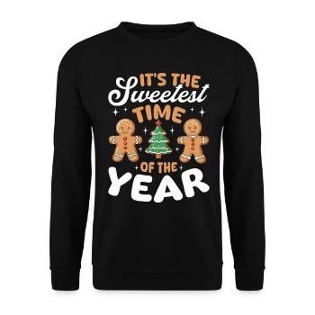 Christmas Gingerbread It´s the Sweetest Time Of - Unisex Sweatshirt - black - Front - Alina (178cm) & Michal (187cm)