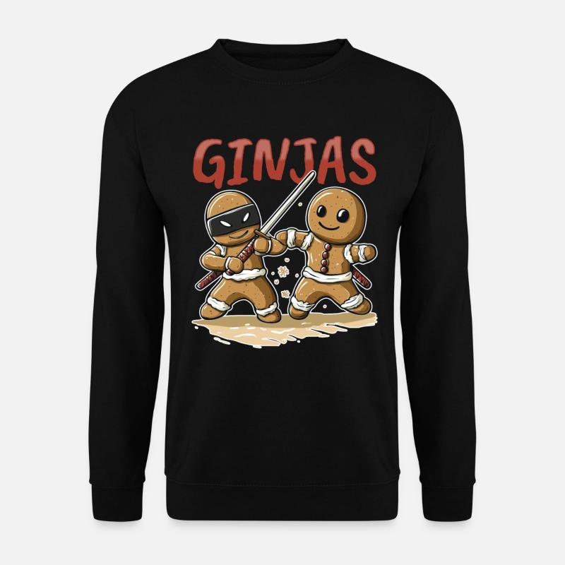 Funny Christmas Gingerbread Ginjas - Unisex Pullover - Schwarz