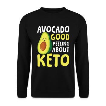 Avocado Good Feeling About Keto für einen Diät - Unisex Pullover - Schwarz - Vorne - Alina (178cm) & Michal (187cm)