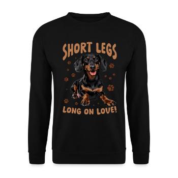 Dachshund Doxie Wiener Dog Short legs - Unisex Pullover - Schwarz - Vorne - Alina (178cm) & Michal (187cm)