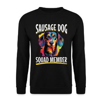 Dachshund Doxie Wiener Dog Sausage dog - Unisex Pullover - Schwarz - Vorne - Alina (178cm) & Michal (187cm)