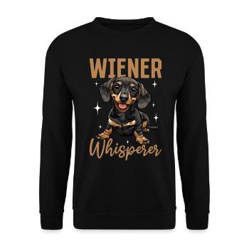 Dachshund Doxie Wiener Dog Wiener whisperer - Unisex Pullover - Schwarz - Vorne - Alina (178cm) & Michal (187cm)