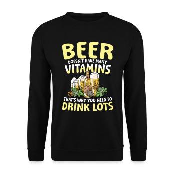 Beer doesn't have many vitamins - Unisex Pullover - Schwarz - Vorne - Alina (178cm) & Michal (187cm)